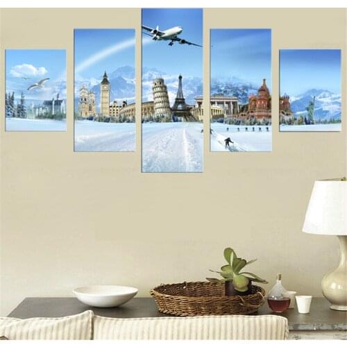 Rushed Fallout 5 Panels Tower Modern Home Wall Art Painting Canvas Print Pictures Decor Living Room Decoration Painted Posters