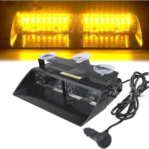 16LED Suction Cup Shovel Lamp Car Police Flash Front Stop Lamp Rear Stop Lamp High Power Flash Lamp 48W Suction Cup Warning Lamp