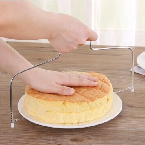 Double Line Adjustable Metal Cake Cutter Stainless Steel Cake Pastry Slicer Tools Decorating Mold Bakeware Kitchen Baking Tool