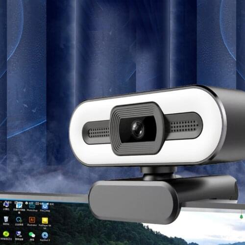 4K webcam autofocus HD webcam with fill light, rotatable laptop webcam PC computer camera with microphone for Youtube video