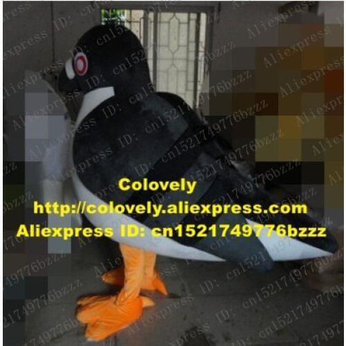 Vivid Black Pigeon Mascot Costume Mascotte Swallow Magpie Picapica Dove Die Taube With White Belly Big Wings No.3523 Free Ship