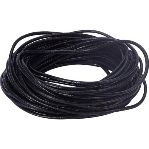 Jewelly DIY Black Leather Rope Bracelet Necklace Handmade Braided Rope DIY Ornament Accessories jewelry making supplies