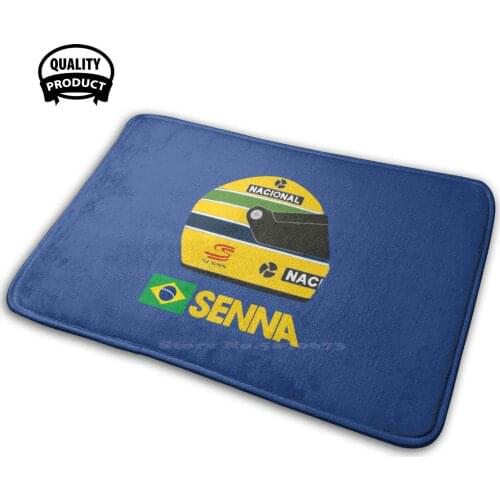 Ayrton Senna Helmet 3D Soft Non-Slip Mat Rug Carpet Cushion Helmet Racing Circuit Monaco Grand Prix Brazil Brazilian Flag Senna