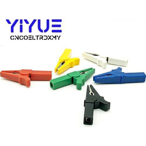 6Pcs/lot 6 Colors Battery Test Clip 55MM HV Alligator Clip For Banana Plug 4mm Multimeter Pen Cable Probes Crocodile Clip
