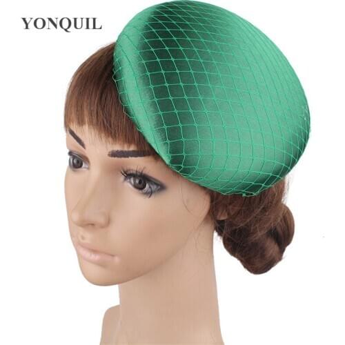 Nice Satin Fashion Fascinator Base 15 CM Size Make For Women Wedding DIY Hair Accessories Bride Formal Headpiece Mesh Fedora
