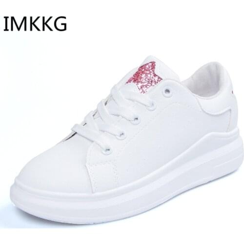 Women Shoes White Vulcanize Shoes 2019 Spring Summer Sneakers Women 5 Star Platform Tenis Feminino Women Casual Shoes A00021