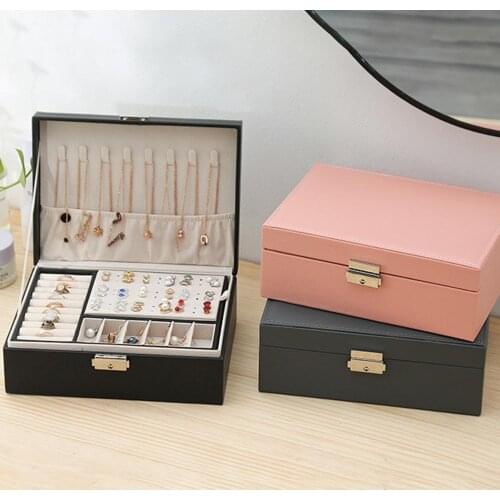 Women Travel Jewelry Organizer Multifunction Necklace Earring Ring Storage Box Jewelry Organizer Portable Jewelry Box StorageBox