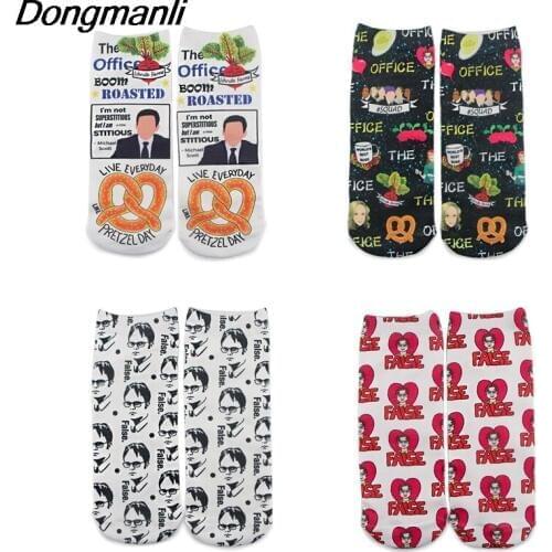 K1825 Dongmanli 1 Pair Office TV Cartoon Casual Socks Cotton Invisible Summer Socks Short Low Cut No Show Socks Funny Happy Sock