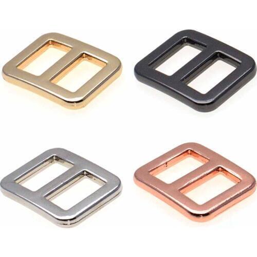 120pcs/pack 5/8" Metal Mix Colors Curve Tri-Glide Slider Adjustable Buckle for Bags Webbing 15mm