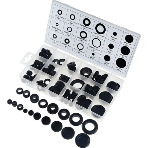 125PCS/BOX Waterproof Protect Wire Tool 18 Sizes Set Sealing Rubber Cables Grommet Kit Electrical Plugs Conductor Gasket Ring
