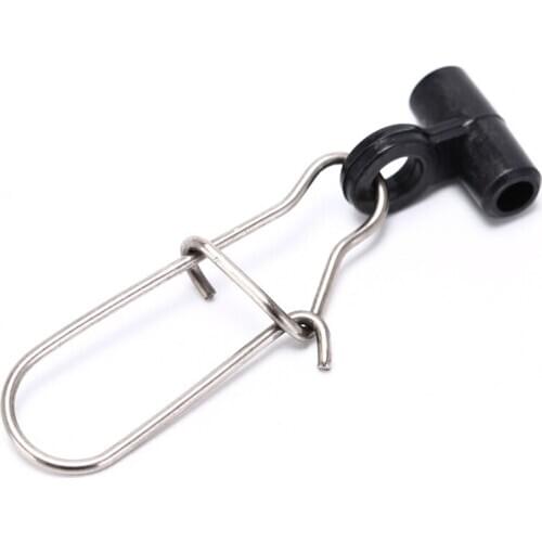 Portable 20 Pcs Fishing Sinker Slip Clips Black Plastic Head Swivel With Nice Fishing Snap Whosesale