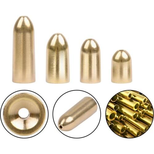 30pcs Bullet Brass fishing rigs sinker 3.5g 5g 7g 10g Pure Copper Down shot Sinker Bullet Texas rig weight fishing accessories