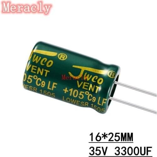 5PCS 35V 3300UF 20% High frequency low impedance electrolytic capacitor Power supply motherboard High temperature resistance