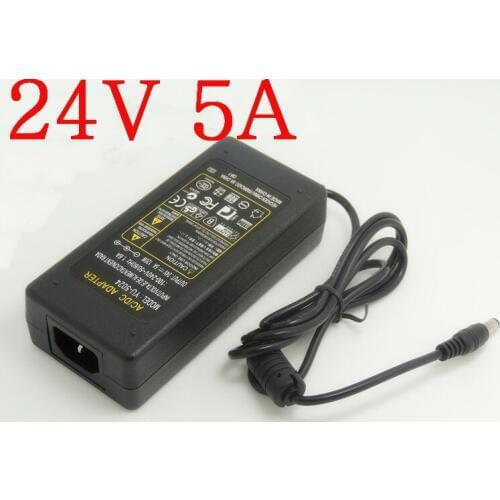 50PCS High quality IC solutions AC 100V-240V DC 24V 5A Switch power supply, 120W LED adapter, DC 5.5*2.1-2.5mm +Free shipping