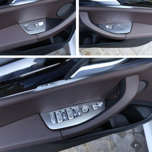 ABS Silver Car Window Lift Switch Button Frame Cover Trim For BMW X3 G01 2018 Window Lift Switch Button Car Accessories 4 Pcs