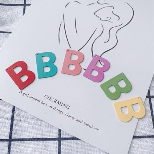 DIY jewelry accessories colorful "B" shape pendant earrings necklace jewelry accessories materials