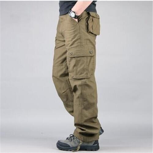 New Fashion Military Style Mens Cargo Pants Casual Large Pockets Tactical Military Pants Spring Male Cotton Army Trousers Men