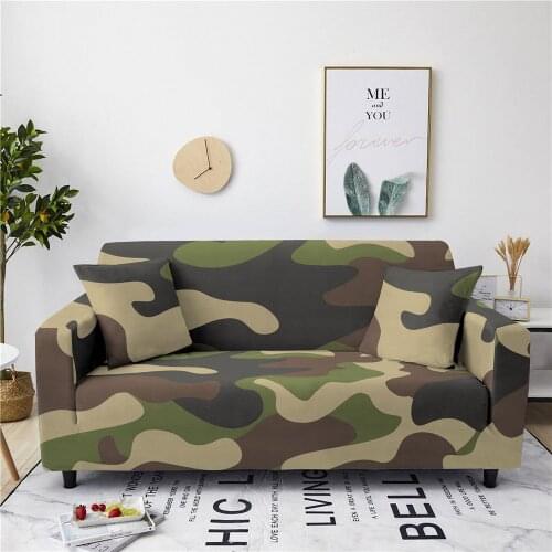 Elastic Sofa Covers Camouflage Couch Cover Stretch Sofa Slipcover Corner Sofa Covers for Living Room Home Sofa Protector Covers