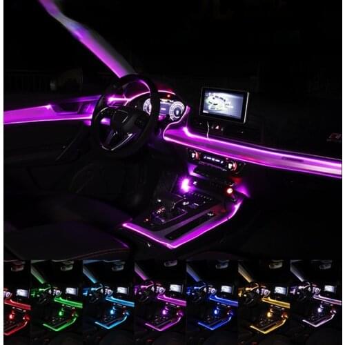 Flexible Car Atmosphere Lamps APP Sound Control RGB Mode Colorful Auto Interior Ambient Light Decorative Lamp Strips 2m/4m/6m