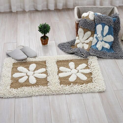 Cotton Chenille Shaggy Rug Handmade Soft Doormat Kids Children Rug Floral Home decorative Kitchen Bathroom Living room Bed room