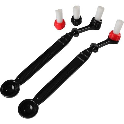 Coffee Machine Cleaning Brush,2 Pcs Coffee Cleaning Brush with Spoon&2 Pcs Brush Head,for Coffee Grinder and Espresso