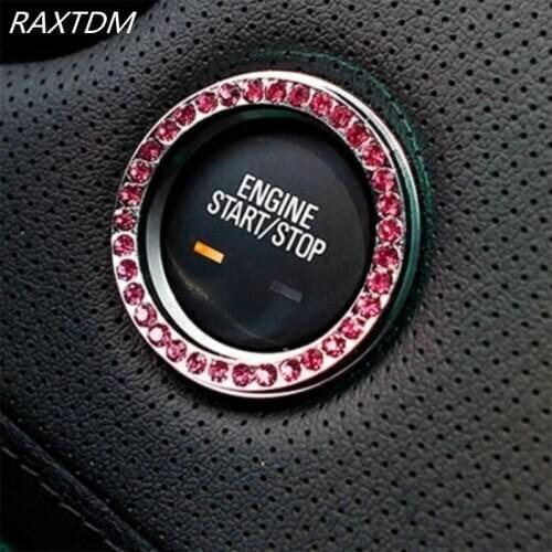 Crystal Car Engine Start Stop Ignition Key Ring For Renault Koleos Fluenec Latitude Kadjar Captur Talisman Megane RS Sandero
