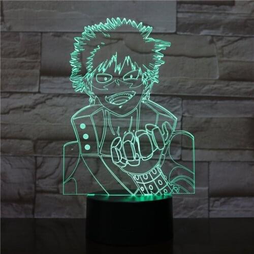 My Hero Academia Katsuki Bakugo Figure 16 Colors Changing Desk 3d Lamp Gift Kids Child Bedroom Decor Nightlight Led Night Light