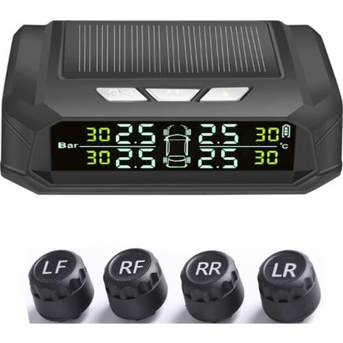 Solar Tire Pressure Monitor Wireless Tire Pressure Monitor TPMS Tire Pressure Monitor USB Chargings Monitoring