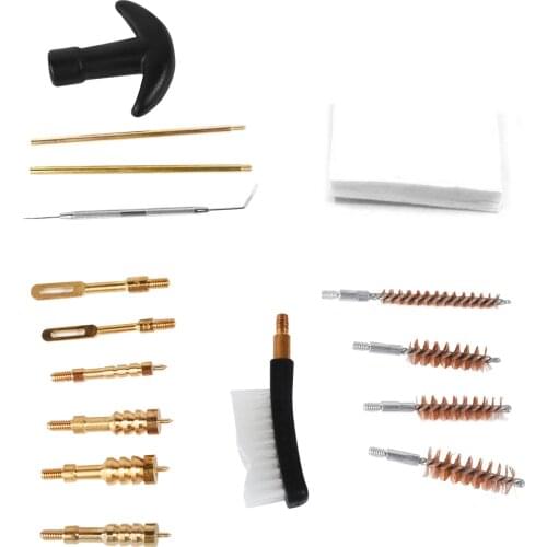 16PCS Gun Cleaning Kit Air Rifle Barrel Shotgun Pistol Brushes Cleaner Fit Most Caliber Handguns 22 357 38 40 44 45 9mm