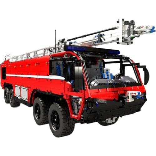 New Christmas Gifts flagship Fire Fighting MOC-4446 Airport Crash Tender Boat Building Blocks Crane City Firefighter Bricks Toys