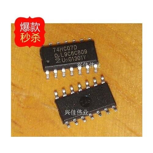 10PCS New 74HC07D SOP14 6 open collector inverter drive