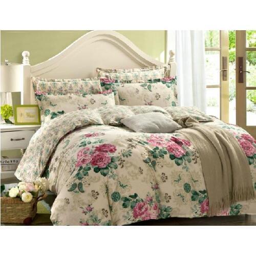 Ome Textile Bedspread winter quilted bedspread Ruffles pillowcase 100% cotton quilted bedskirt Luxury Flower American bed cover