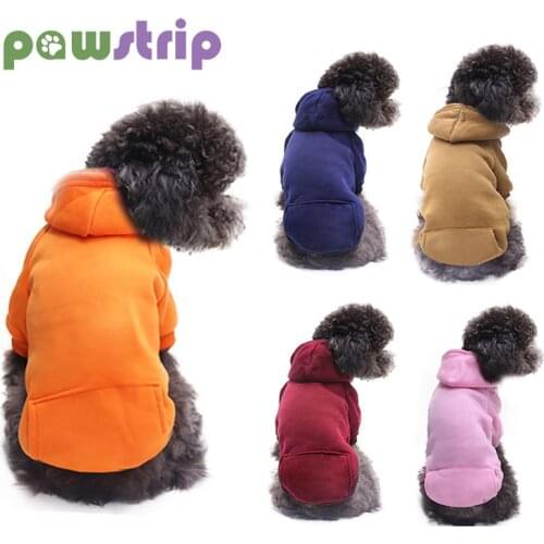 Autumn Winter Solid Dog Clothes Fashion Dog Hoodies With Pocket Small Dogs Two-legged clothes Puppy Cat Coat Jacket Pet Clothing