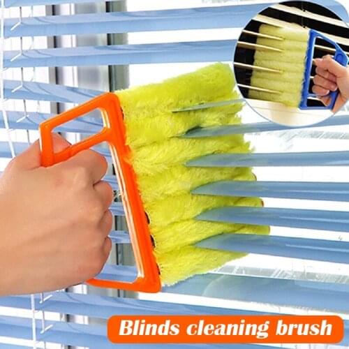 Useful Microfiber Window Cleaning Brush Air Conditioner Duster Cleaner with Washable Venetian Blind Blade Cleaning Cloth MUMR999