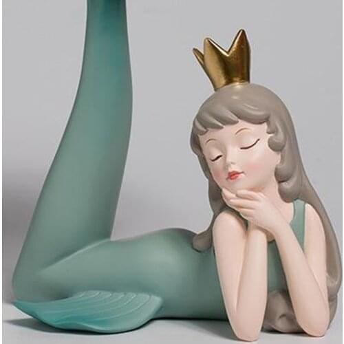 Resin Statues Creative Mermaid Sculptures Miniature Figurines Craft Office Home Decoration Accessories