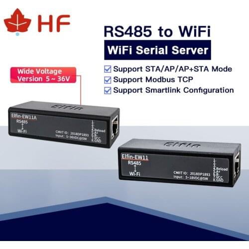 Serial port RS485 to WiFi device server module Elfin-EW11 support TCP/IP Telnet Modbus TCP Protocol data transfer via WiFi