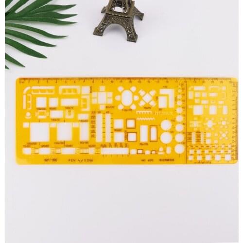 Professional Architectural Template Ruler Drawings Stencil Measuring Tool Supply