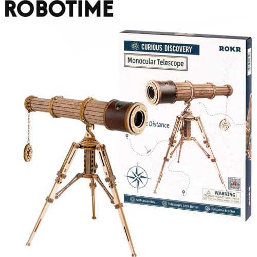Robotime ROKR Monocular Telescope 3D Wooden Puzzle Game Assembly Toys for Children Teens Adult Birthday Gift
