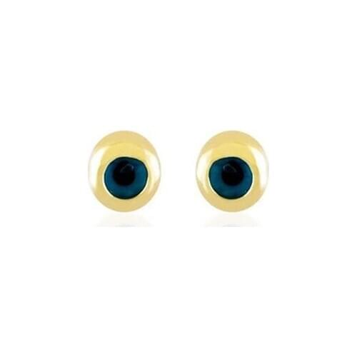 Sembolgold Evil Eye Talisman Gold Studded Earrings 14k Wholesale Stylish Bright Brilliant Accessory Gift Elegant Women