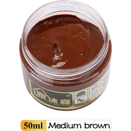 Medium Brown Leather Care Paint Shoe Cream for Leather Shoes Car Seat Sofa Scratch Crack Restoration 50ml