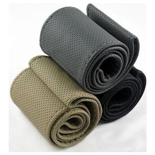 Universal Faux Leather Car Auto Steering Wheel Cover Protection with Needle Thread Kit DIY Car Interior accessories For BMW