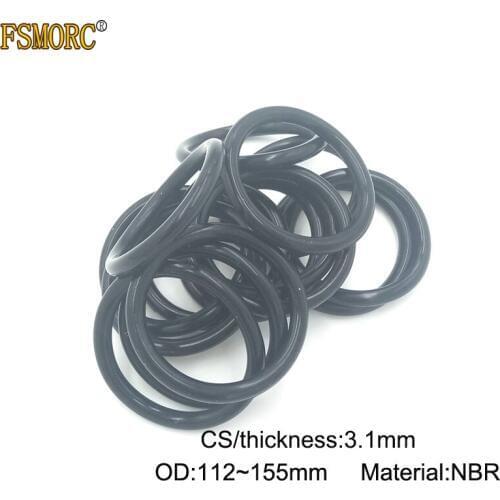 20pcs OD 112 114 115 117 118 120 125 128 130 135 140 145 150 155mm*3.1mm Thickness CS NBR o ring seals Rubber Gasket Mechanical