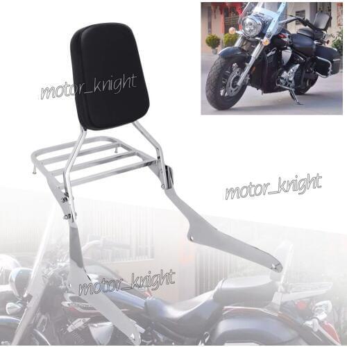Rear Luggage Rack Support Trunk Holder Cargo Shelf Bracket w/ Backrest Sissy Bar for Yamaha XVS1300A Midnight VStar