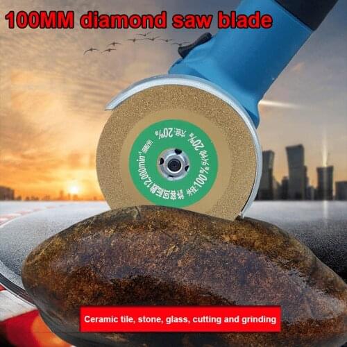 1 Pcs 100mm Diamond Saw Blades Disc Wheel Glass Ceramic Circular Cutting Wheel for Angle Grinder Renovator Trimmer Grinding Disc