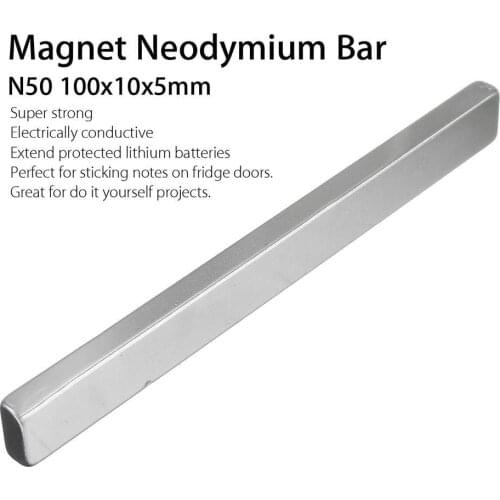 1PC 100x10x5mm N50 Practical Long Cuboid Block Bar Super Strong Rare Earth Neodymium Magnet Magnetic holder Hot Sale Wholesale