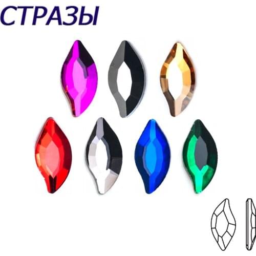 100pcs 4x8mm Diamond Leaf Colorful Super Shiny Rhinestones Non Hotfix For Nails Art Bags Garment Shoes DIY Design Decoration