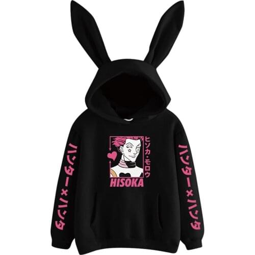 2021 Janpanese Anime Hunter X Hunter Killua Rabbit Hoodie Women Girls Unisex Sweatshirts Kawaii streetwear graphic