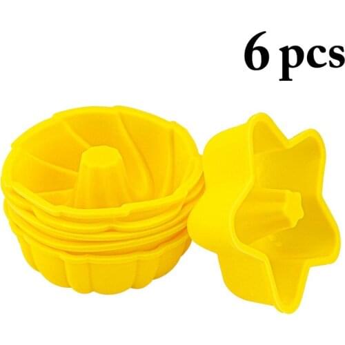 5pcs Silicone Stars Shape Mold DIY Cupcake Cookies Fondant Baking Pan Non-Stick Pudding Steamed Cake Mold Baking Tool