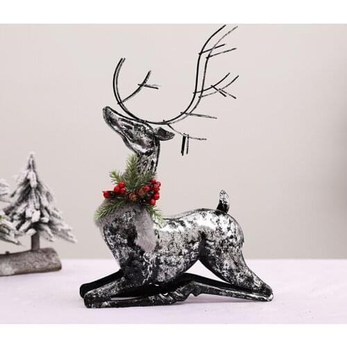 American wrought iron simulation Christmas reindeer desktop creative decoration shopping mall window scene layout decorations