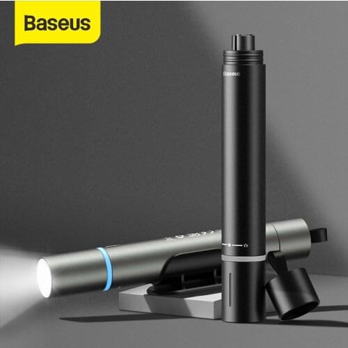 Baseus Car Window Glass Breaker Safety Hammer Emergency Flashlight Cutter For Auto Self Defense Emergency Kit Life-Saving Tool